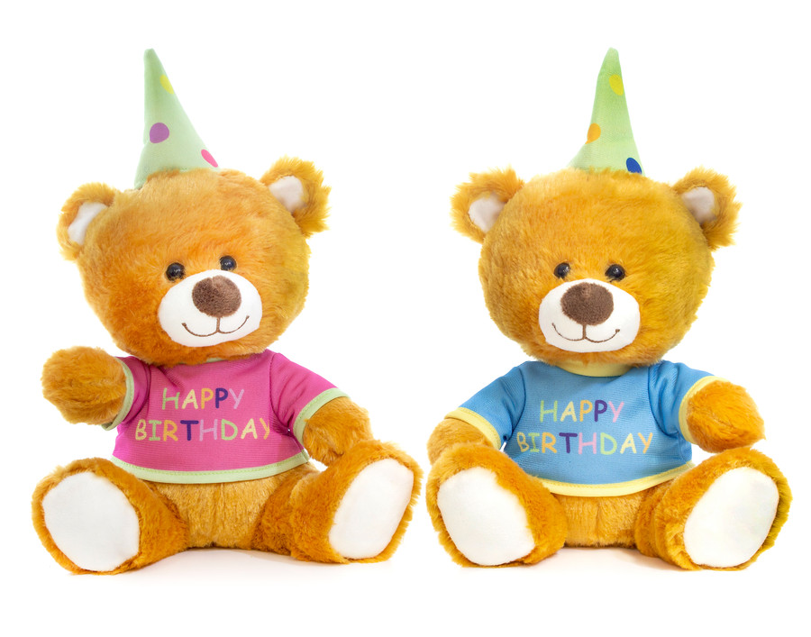 10in Tall Happy Birthday Bears Plush (Assorted)