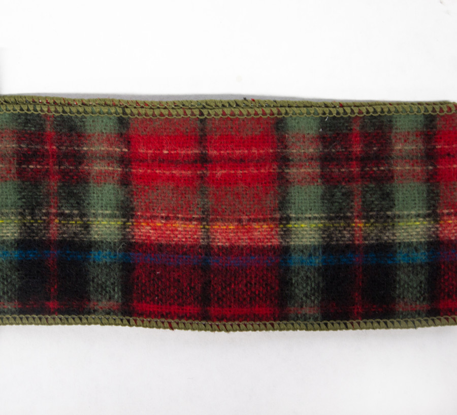 #40 Brushed Hadley Plaid Xmas Ribbon - Wired Edge (20yd)