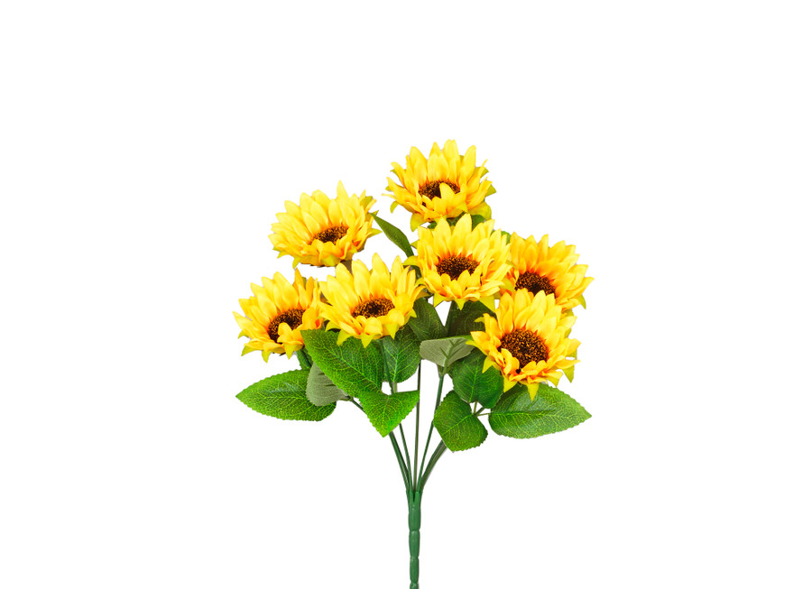 14in Sunflower Bush - Yellow
