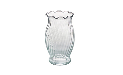 7in Tall Fluted Clear Glass Vase