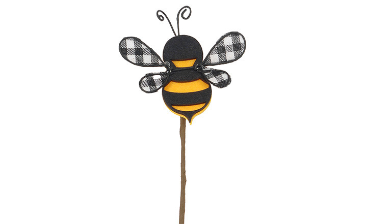 15in Fabric Bumblebee Pick - Yellow/Black (12pk)