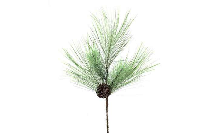 24in Glitter Pine Spray with Cones