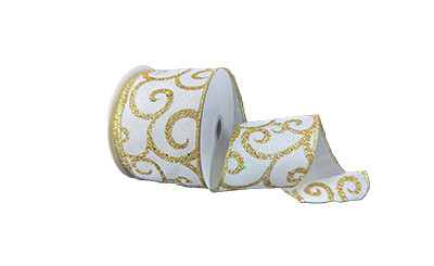 #40 Festive Flourish Xmas Ribbon - Wired Edge (20yd)