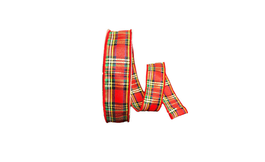 #9 Dandy Plaid Xmas Ribbon - Wired Edge (50yd)