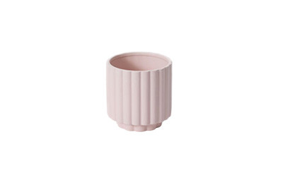 4.5in Wide Carmen Fluted Ceramic Pot - Pink