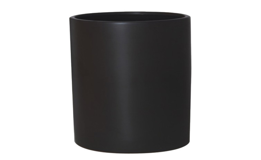10in Wide Cylinder Ceramic Vase - Black