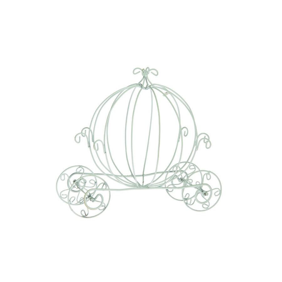15in Tall Metal Cinderella Carriage for Display