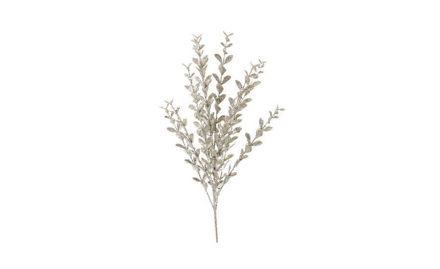 22in Glitter Boxwood Spray x12 - Silver