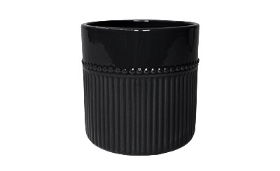 4.25in Wide Taylor Ceramic Pot - Black