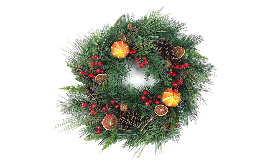 20in Baba Dried Fruit Decorated Wreath, 26 Tips