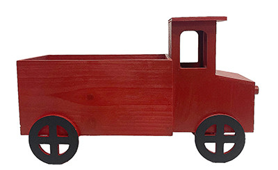 15in Long Red Truck Wood Planter