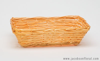 12.5in Long Half Willow Rectangular Basket Tray - Honey
