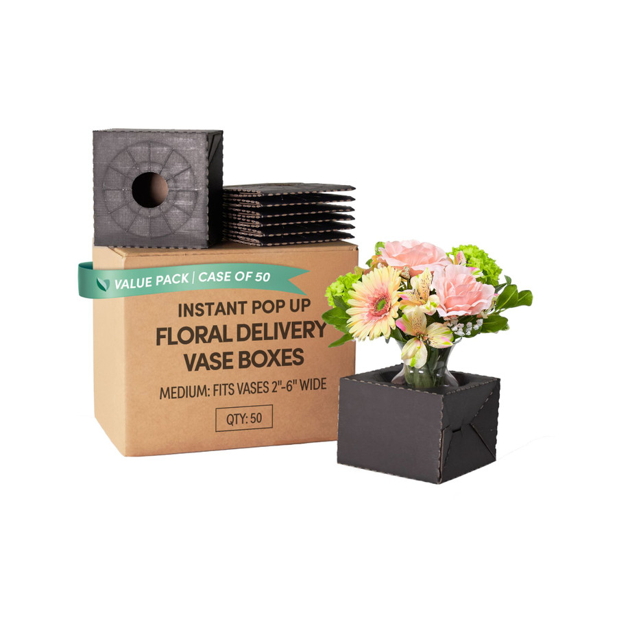Pop Up Floral Delivery Box - Black (Medium, 50pk)