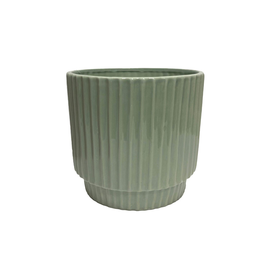 7in Wide Cora Ceramic Pot - Sage