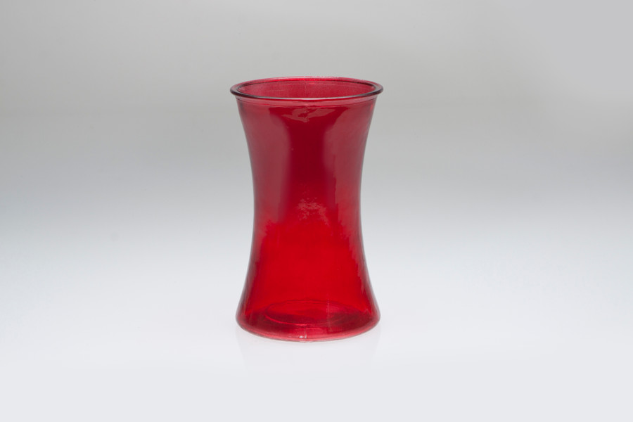 6.5in Tall Gathering Glass Vase - Red