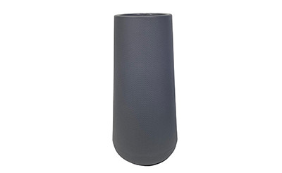 33.5in Tall Plastic Basket Weave Planter - Gray