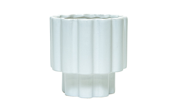 6.75in Wide Archie Ceramic Pot - Matte White