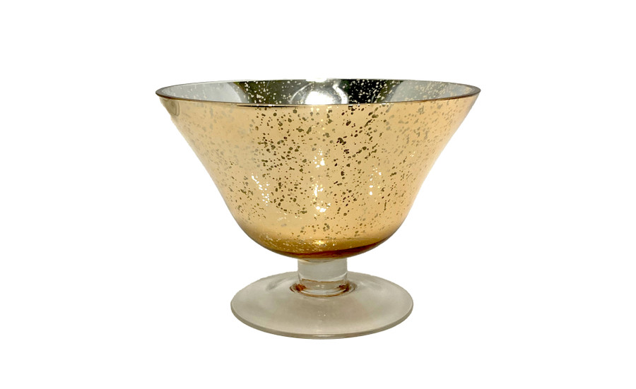 5.5in Tall Ava Mercury Glass Compote - Gold