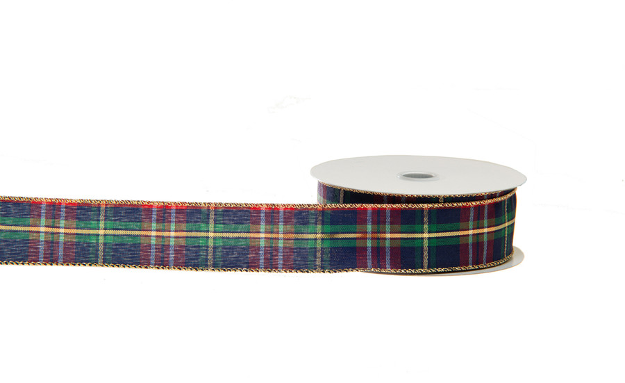 #9 Munro Plaid Xmas Ribbon - Wired Edge (20yd)