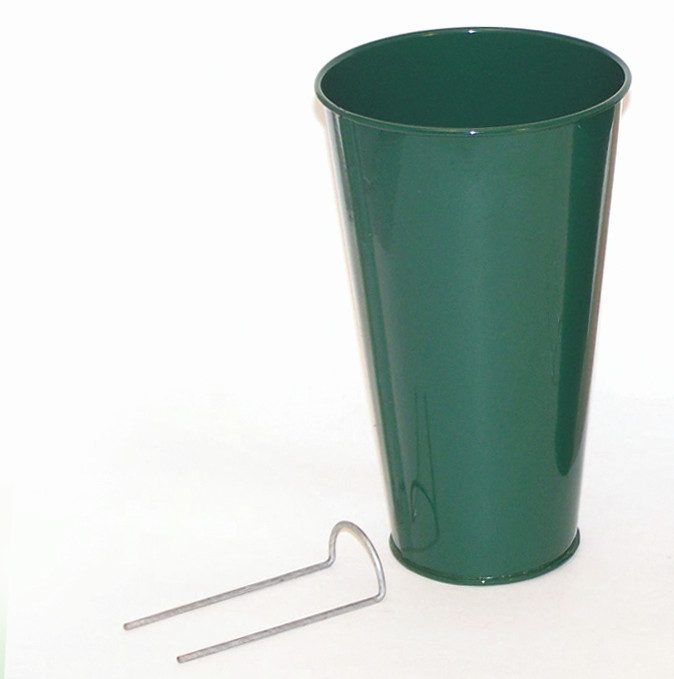 8in Tall Metal Cemetery Can