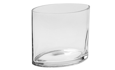 5.5in Tall Fish Eye Oval Clear Glass Vase