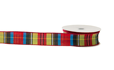 #9 Fraser Tartan Plaid Xmas Ribbon - Wired Edge (20yd)
