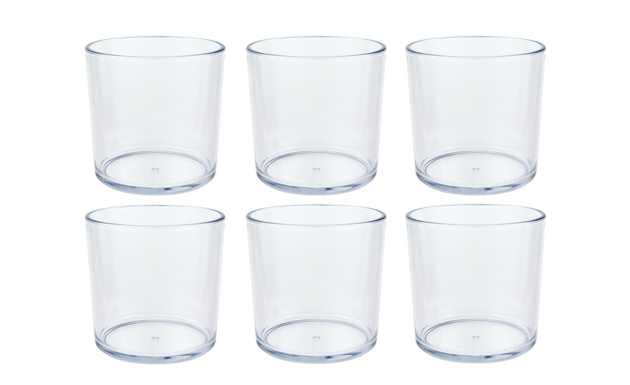 4in Wide Clear Plastic Cylinder Vase