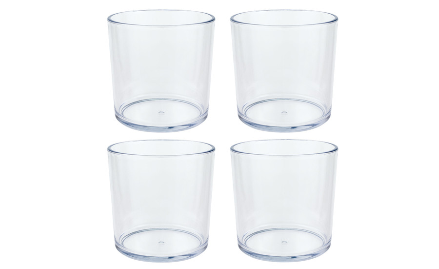 6in Wide Clear Plastic Cylinder Vase