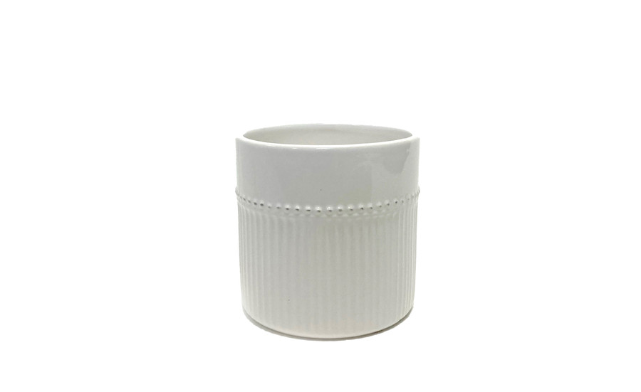 4.25in Wide Taylor Ceramic Pot - White