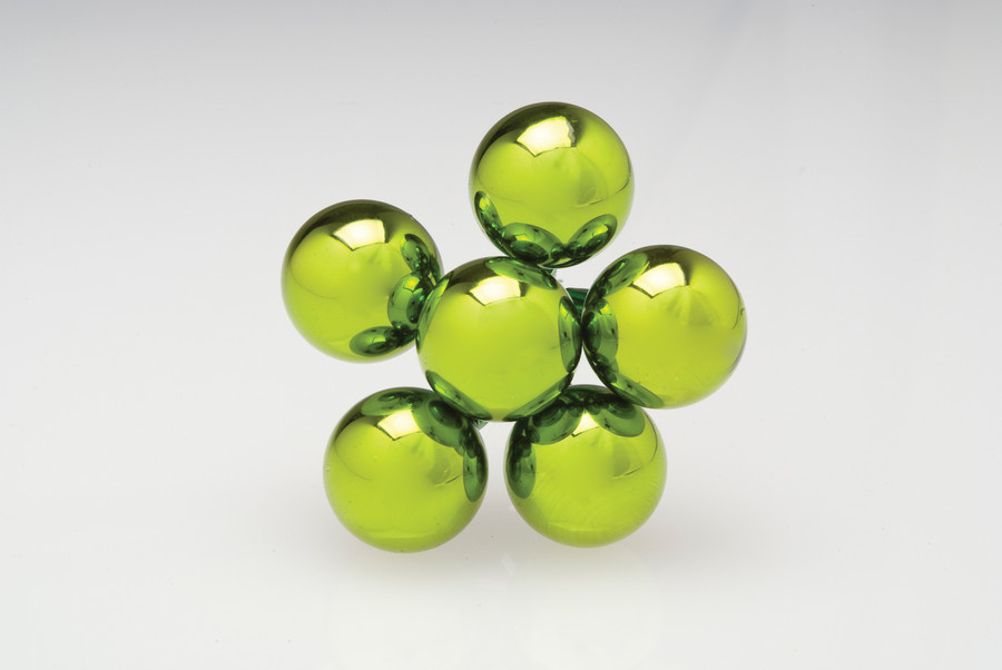 30mm Shiny Glass Ball on Stem (Box of 72) - Chartreuse