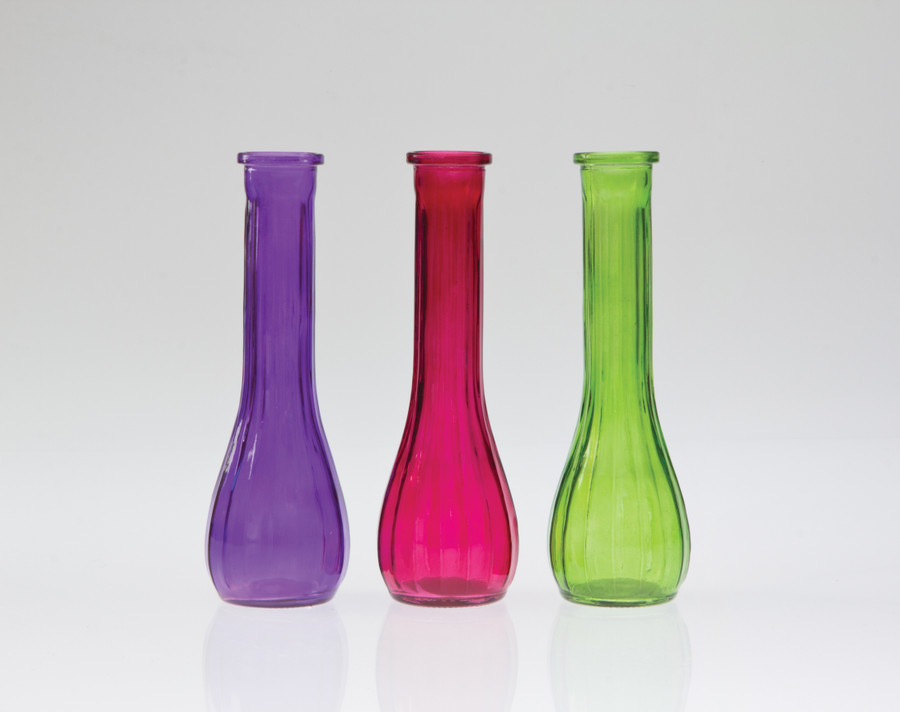8.5in Swirl Bud Glass Vase - Bright (Assorted)