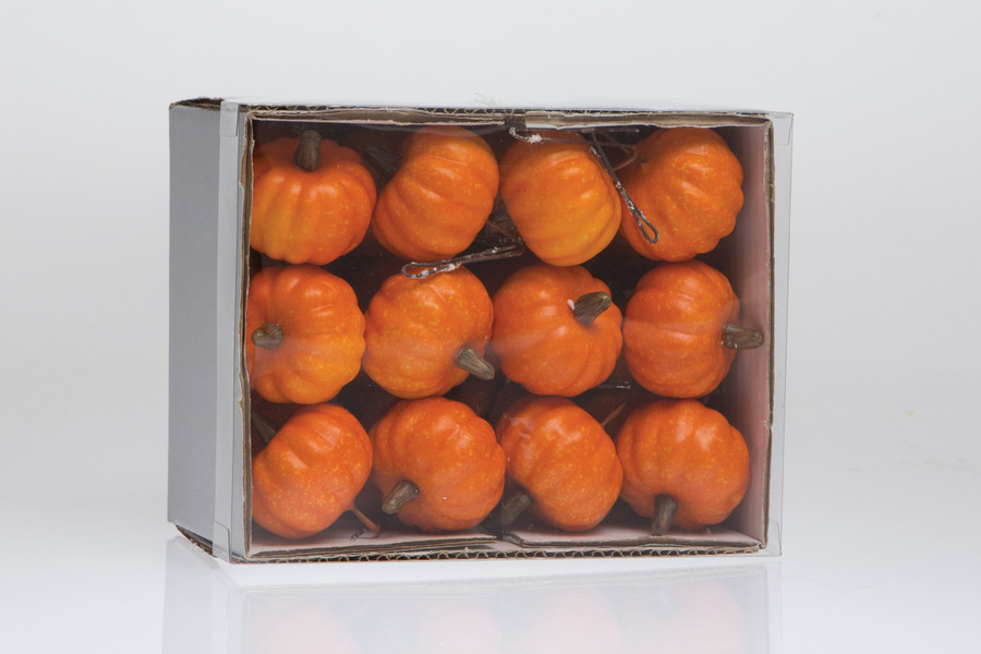 45mm Pumpkin on Wire Stem - Orange