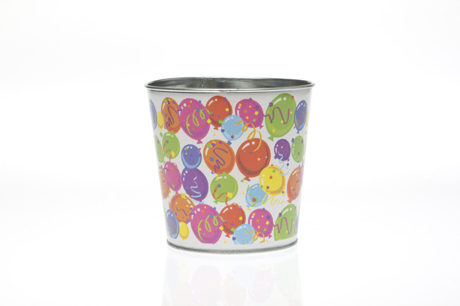 5in Wide Balloon Celebration Metal Pot Cover