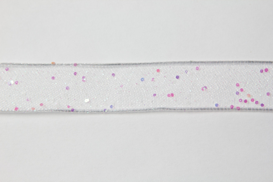 #3 Fancy Flash WE Ribbon (25yd) - White Irridescent