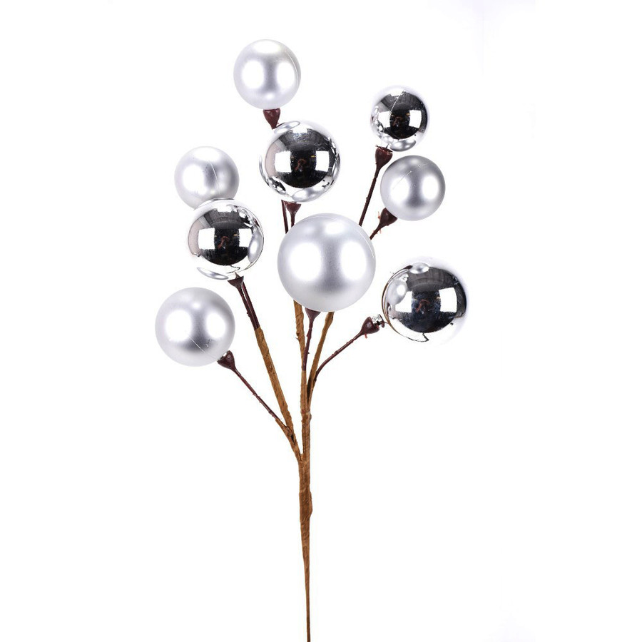 17in Matte & Shiny Ball Spray x7 - Silver