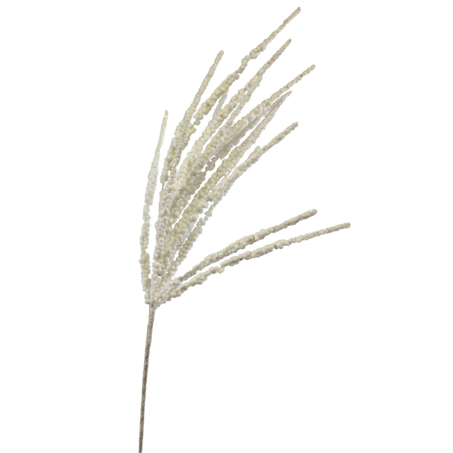 33in Glitter Berry Cluster Spray - White