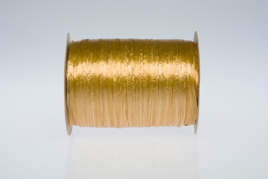 Pearlized Raffia Wrap Ribbon (100yd) - Gold