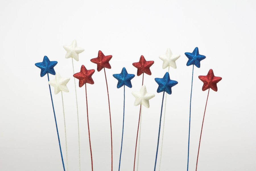 5-7in Tall Patria Pillar Candles (3 Set) - Red White Blue