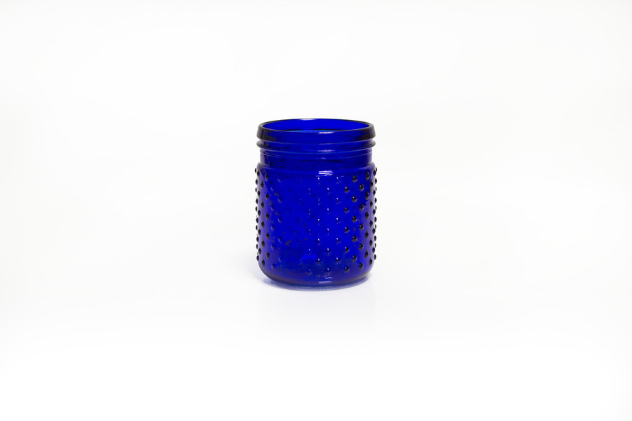 4.75in Tall Hobnail Glass Jar - Cobalt Blue