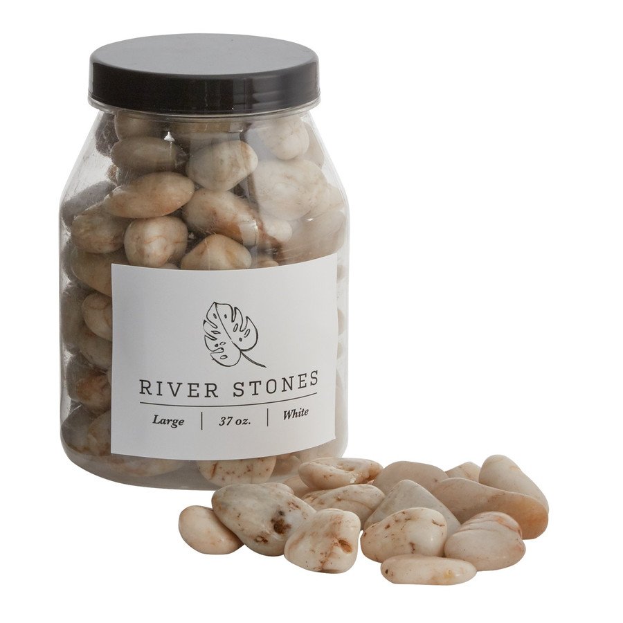 37oz Large River Stones - White