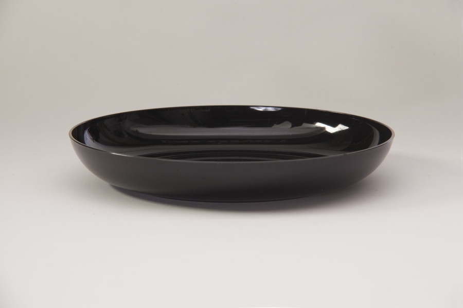 9in Wide Plastic Design Dish - Black
