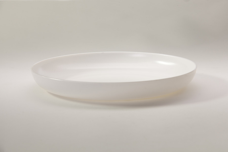 11in Wide Plastic Design Dish - White