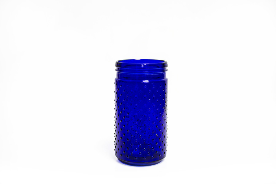 7.5in Tall Hobnail Glass Jar - Cobalt Blue