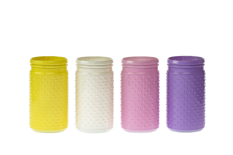7.5in Tall Hobnail Glass Jar - Creamsicle (Assorted)