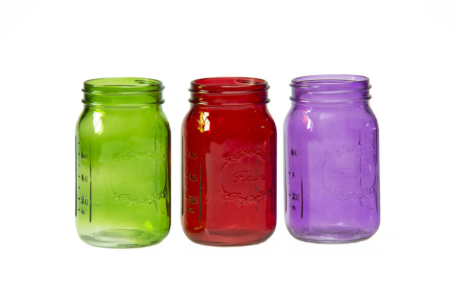6.5in Tall Glass Mason Jar - Bright (Assorted)
