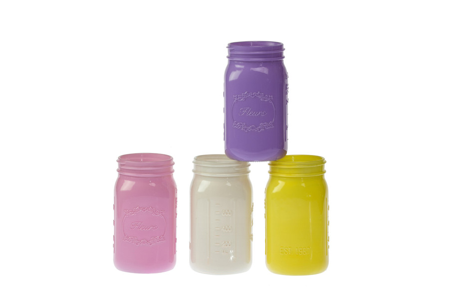 6.5in Tall Glass Mason Jar - Creamsicle (Assorted)