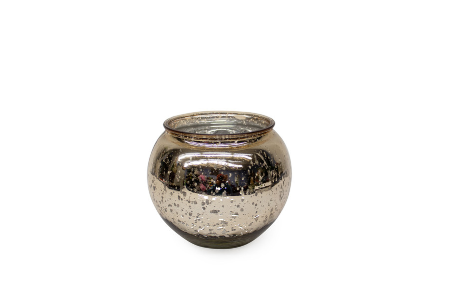 6x5in Mercury Glass Bubble Bowl Vase - Gold