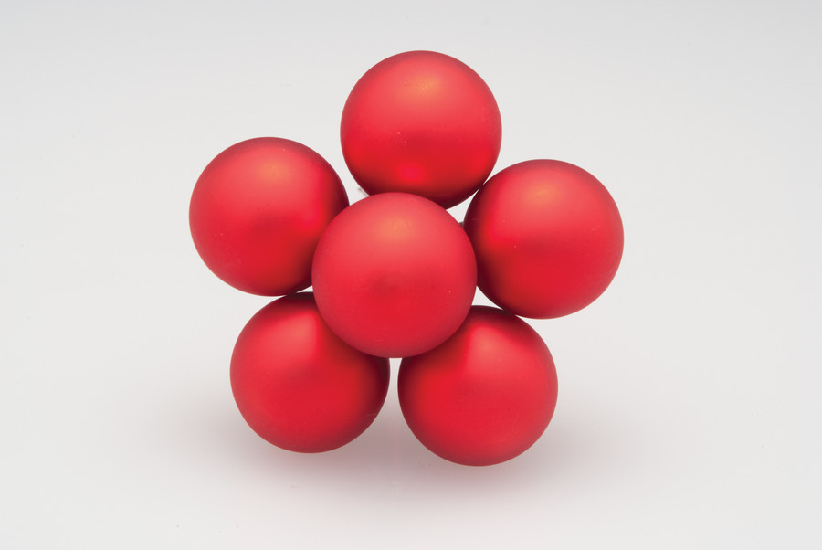 30mm Glass Balls on Stem (Box of 72) - Matte Red