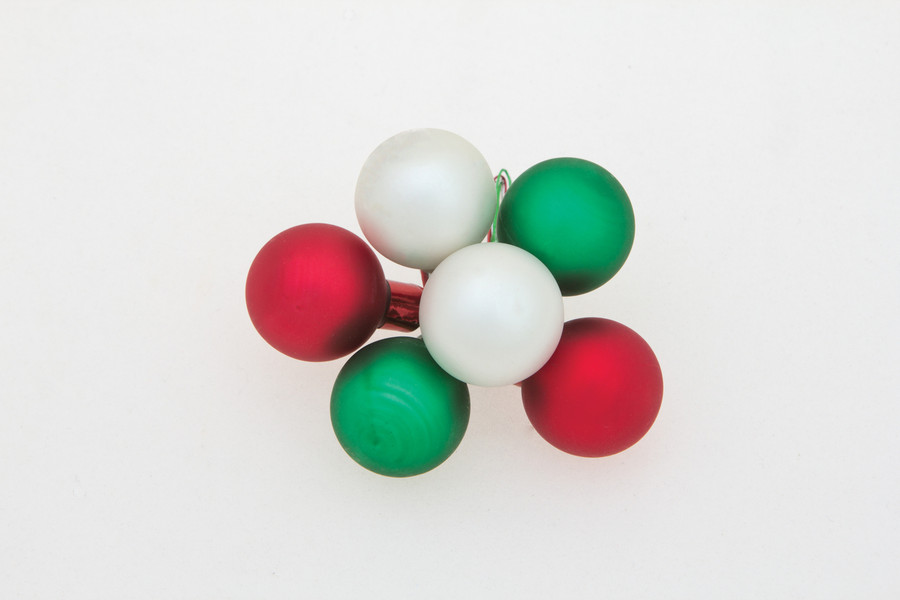 30mm Glass Balls on Stem (Box of 72) - Holiday Mix