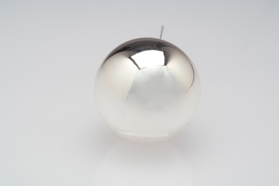 50mm Glass Ball on Stem - Shiny Silver
